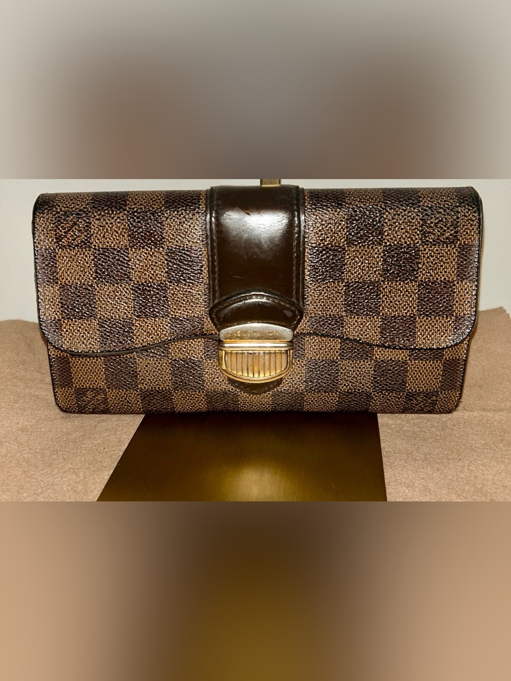 Louis Vuitton Damier Ebene Sistina Portefeuille Wallet.